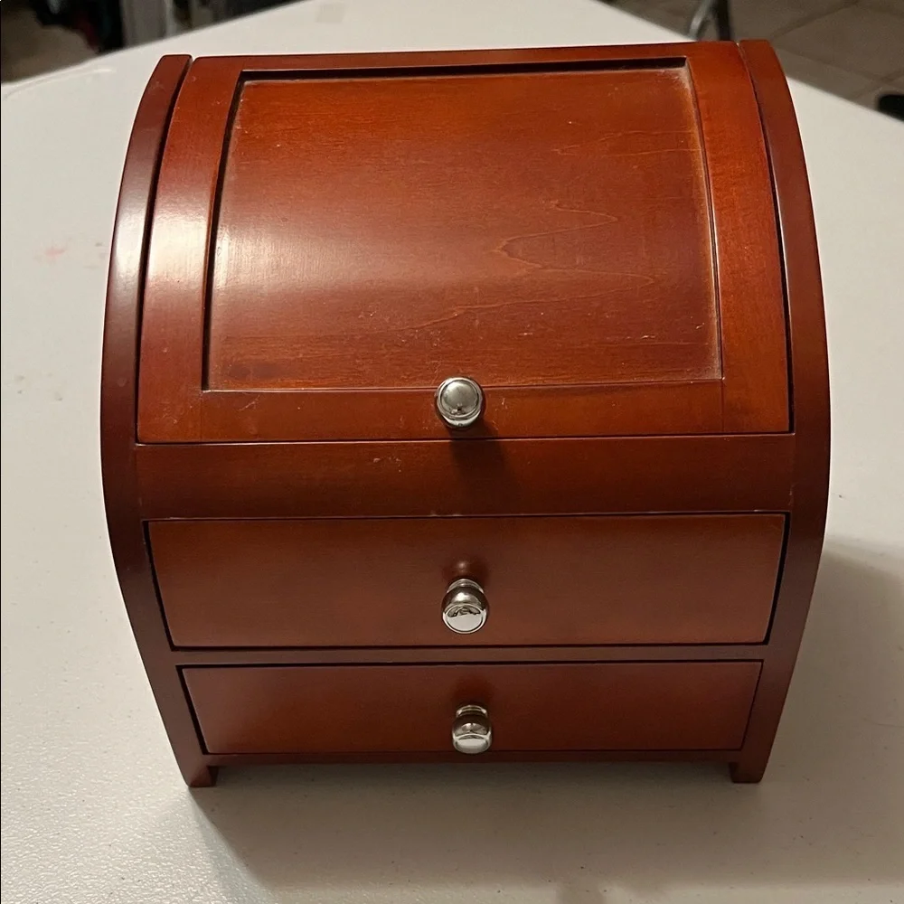 Wooden Jewelry Box with Drawers